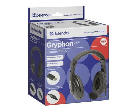 Наушники Defender Gryphon 750U USB (63752), изображение 5 Наушники Defender Gryphon 750U USB (63752), изображение 5