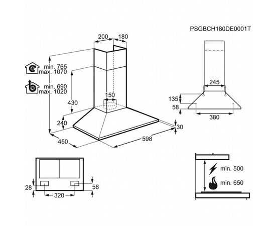 Витяжка кухонна Electrolux EFC226R, зображення 4 Витяжка кухонна Electrolux EFC226R, зображення 4