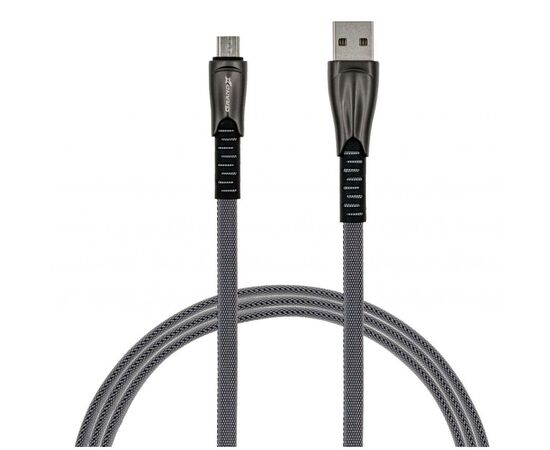 Дата кабель USB 2.0 AM to Micro 5P 1.0m black Grand-X (FM09)