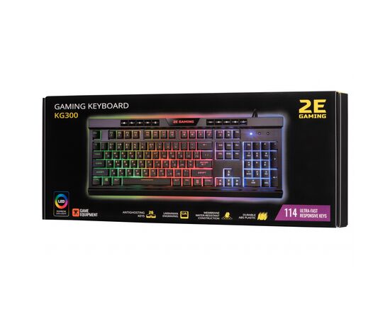 Клавиатура 2E GAMING KG300 LED USB Black (2E-KG300UB), изображение 8 Клавиатура 2E GAMING KG300 LED USB Black (2E-KG300UB), изображение 8