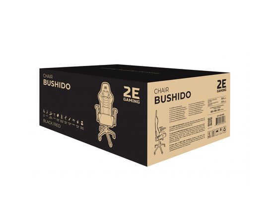 Кресло игровое 2E GAMING Chair BUSHIDO Black/Red (2E-GC-BUS-BKRD), изображение 2 Кресло игровое 2E GAMING Chair BUSHIDO Black/Red (2E-GC-BUS-BKRD), изображение 2