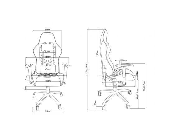 Кресло игровое 2E GAMING Chair BUSHIDO Dark Grey (2E-GC-BUS-GR), изображение 12 Кресло игровое 2E GAMING Chair BUSHIDO Dark Grey (2E-GC-BUS-GR), изображение 12