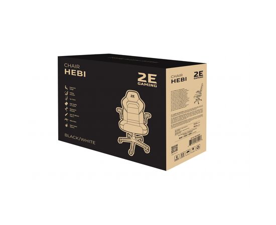 Кресло игровое 2E GAMING HEBI Black/White (2E-GC-HEB-BKWT), изображение 2 Кресло игровое 2E GAMING HEBI Black/White (2E-GC-HEB-BKWT), изображение 2