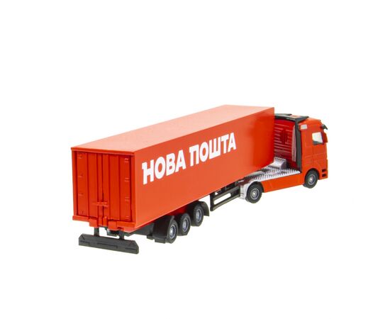 Машина Технопарк Фура Новая Почта красная (SB-15-12-RED-WB(CIS)), изображение 4 Машина Технопарк Фура Новая Почта красная (SB-15-12-RED-WB(CIS)), изображение 4