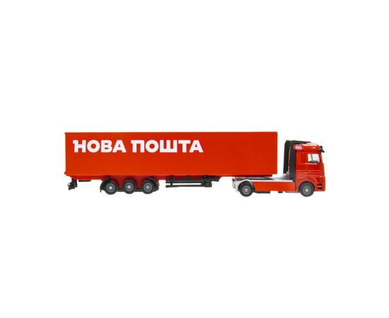 Машина Технопарк Фура Новая Почта красная (SB-15-12-RED-WB(CIS)), изображение 6 Машина Технопарк Фура Новая Почта красная (SB-15-12-RED-WB(CIS)), изображение 6