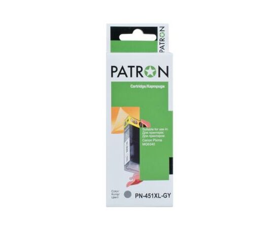 Картридж Patron CANON CLI-451XLGY (PN-451XLGY) GREY (CI-CAN-CLI-451-GY-PN), изображение 2 Картридж Patron CANON CLI-451XLGY (PN-451XLGY) GREY (CI-CAN-CLI-451-GY-PN), изображение 2