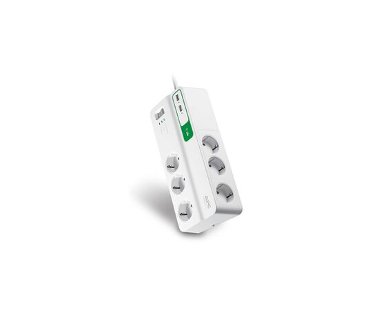 Сетевой фильтр питания APC Essential SurgeArrest 6 outlets + 2 USB (5V, 2.4A) port (PM6U-RS), изображение 2 Сетевой фильтр питания APC Essential SurgeArrest 6 outlets + 2 USB (5V, 2.4A) port (PM6U-RS), изображение 2