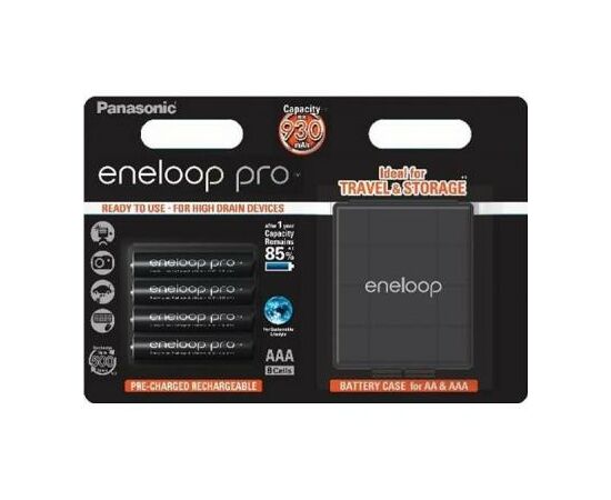Акумулятор Panasonic Eneloop Pro AAA 930 mAh * 4 + Case (BK-4HCDEC4BE)