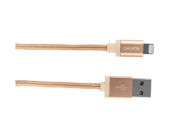 Дата кабель USB 2.0 AM to Lightning 1.0m MFI Golden Canyon (CNS-MFIC3GO), изображение 2 Дата кабель USB 2.0 AM to Lightning 1.0m MFI Golden Canyon (CNS-MFIC3GO), изображение 2
