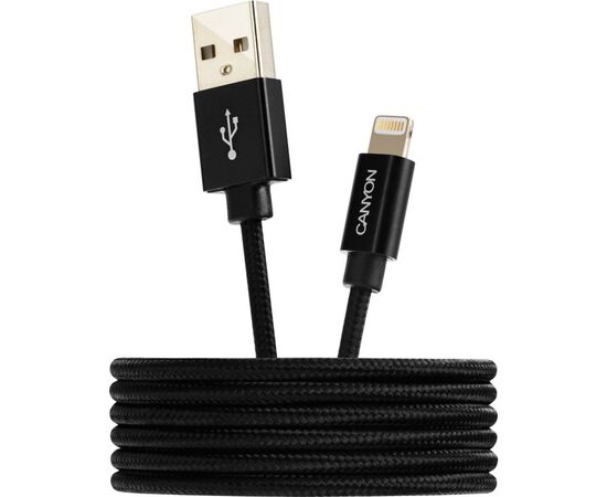 Дата кабель USB 2.0 AM to Lightning 1.0m MFI Black Canyon (CNS-MFIC3B), изображение 3 Дата кабель USB 2.0 AM to Lightning 1.0m MFI Black Canyon (CNS-MFIC3B), изображение 3
