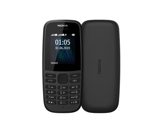 Мобільний телефон Nokia 105 SS 2019 (no charger) Black (16KIGB01A19), зображення 2 Мобільний телефон Nokia 105 SS 2019 (no charger) Black (16KIGB01A19), зображення 2