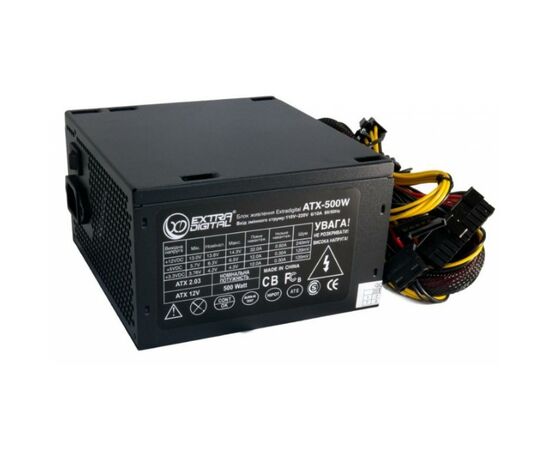 Блок живлення Extradigital 500W EDIPS500T (PSE3889), зображення 2 Блок живлення Extradigital 500W EDIPS500T (PSE3889), зображення 2