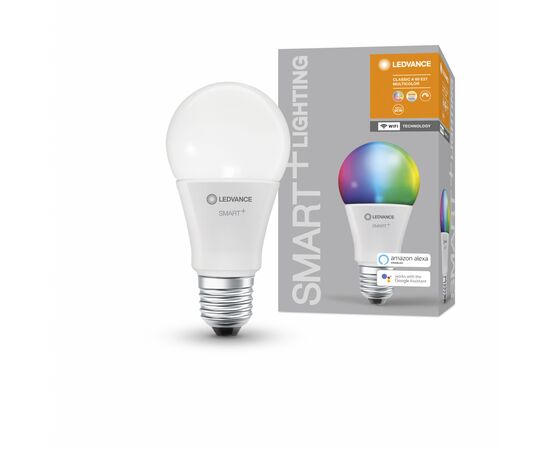 Умная лампочка Osram LEDSMART+ WiFi A60 9W (806Lm) 2700-6500K + RGB E27 (4058075485396), изображение 6 Умная лампочка Osram LEDSMART+ WiFi A60 9W (806Lm) 2700-6500K + RGB E27 (4058075485396), изображение 6