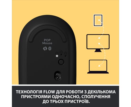 Мишка Logitech POP Mouse Bluetooth Blast Yellow (910-006546), зображення 7 Мишка Logitech POP Mouse Bluetooth Blast Yellow (910-006546), зображення 7