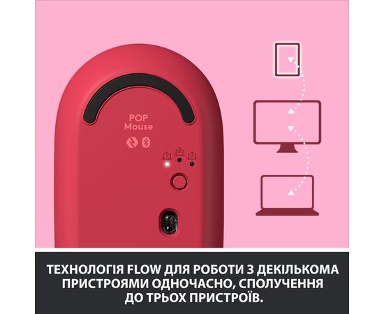 Мишка Logitech POP Mouse Bluetooth Heartbreaker Rose (910-006548), зображення 7 Мишка Logitech POP Mouse Bluetooth Heartbreaker Rose (910-006548), зображення 7