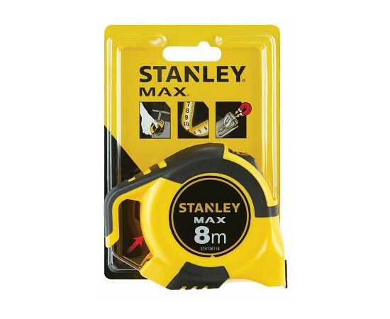 Рулетка Stanley Max 8мх19мм (STHT0-36118) (STHT0-36118), зображення 2 Рулетка Stanley Max 8мх19мм (STHT0-36118) (STHT0-36118), зображення 2