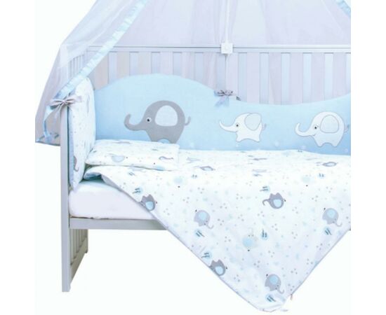 Детский постельный набор Верес Сменный Elephant family blue (3 ед.) (153.3.15), изображение 2 Детский постельный набор Верес Сменный Elephant family blue (3 ед.) (153.3.15), изображение 2