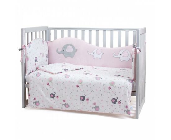 Дитячий постільний набір Верес Змінний Elephant family pink (3 од.) (153.3.16), зображення 2 Дитячий постільний набір Верес Змінний Elephant family pink (3 од.) (153.3.16), зображення 2