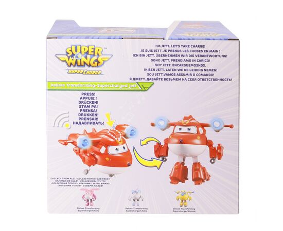 Трансформер Super Wings Supercharge Lights Sounds Jett, Джетт, свет, звук (EU740431), изображение 7 Трансформер Super Wings Supercharge Lights Sounds Jett, Джетт, свет, звук (EU740431), изображение 7