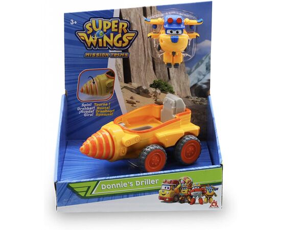 Игровой набор Super Wings Donnie's Driller, бурильный автомобиль Донни (EU730843), изображение 2 Игровой набор Super Wings Donnie's Driller, бурильный автомобиль Донни (EU730843), изображение 2