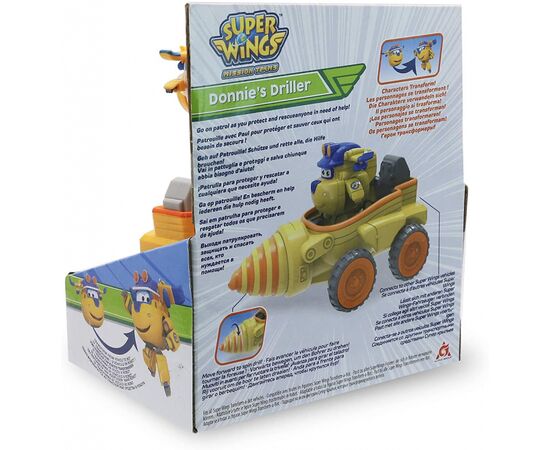 Игровой набор Super Wings Donnie's Driller, бурильный автомобиль Донни (EU730843), изображение 4 Игровой набор Super Wings Donnie's Driller, бурильный автомобиль Донни (EU730843), изображение 4