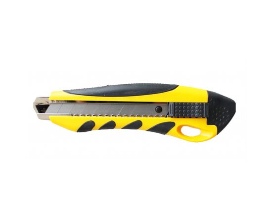 Ніж канцелярський H-Tone 18 мм жовтий з гумовими вставками (KNIFE-HT-JJ40607-18)