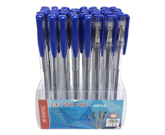 Ручка гелевая H-Tone 0,5мм, синяя, уп. 40 шт. (PEN-HT-JJ20201-BL), изображение 2 Ручка гелевая H-Tone 0,5мм, синяя, уп. 40 шт. (PEN-HT-JJ20201-BL), изображение 2