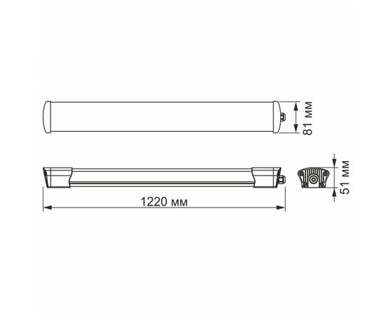 Светильник Videx LED 40W 1,2М 5000K 220V IP65 (VL-BNW-40125), изображение 3 Светильник Videx LED 40W 1,2М 5000K 220V IP65 (VL-BNW-40125), изображение 3