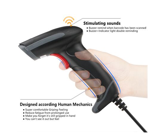 Сканер штрих-кода Heroje H289U 2D, RS-232, stand (H289U-2770-USB-0078), изображение 4 Сканер штрих-кода Heroje H289U 2D, RS-232, stand (H289U-2770-USB-0078), изображение 4