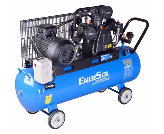 Компрессор Enersol с ременным приводом 480 л/мин, 3.0 кВт (ES-AC480-100-3PRO), изображение 2 Компрессор Enersol с ременным приводом 480 л/мин, 3.0 кВт (ES-AC480-100-3PRO), изображение 2
