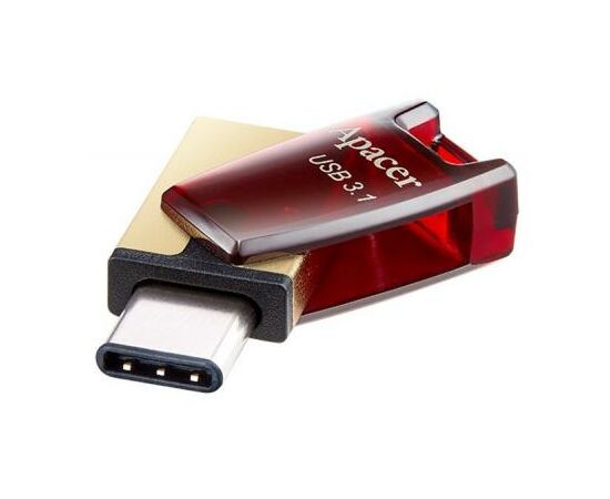 USB флеш накопитель Apacer 64GB AH180 Red Type-C Dual USB 3.1 (AP64GAH180R-1), изображение 3