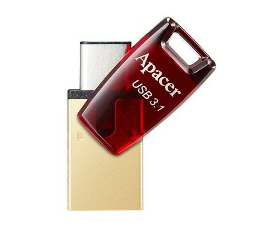 USB флеш накопитель Apacer 64GB AH180 Red Type-C Dual USB 3.1 (AP64GAH180R-1), изображение 4
