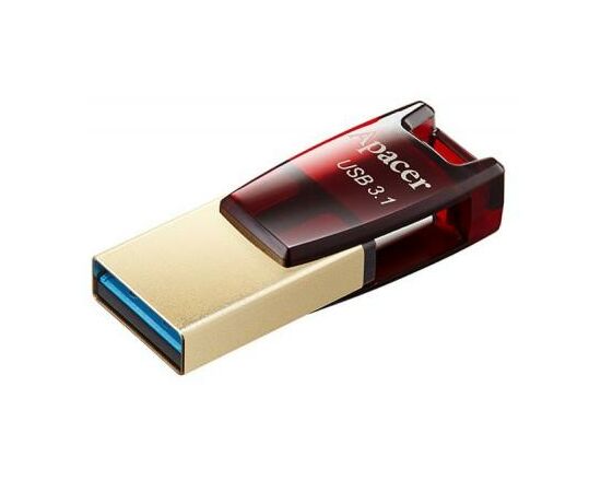 USB флеш накопичувач Apacer 64GB AH180 Red Type-C Dual USB 3.1 (AP64GAH180R-1)
