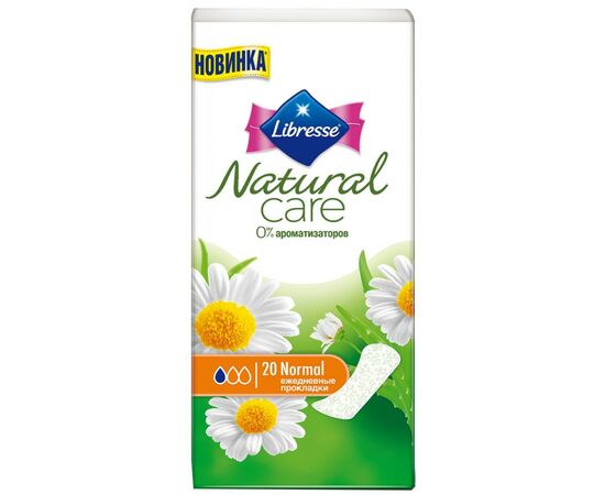 Ежедневные прокладки Libresse Natural Care Pantyliners Normal 20 шт (7322540523249)