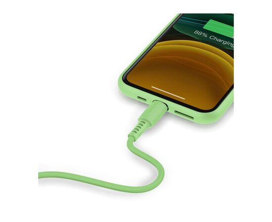Дата кабель USB 2.0 AM to Lightning 1.2m 2.4A green Baseus (CALDC-06), изображение 5 Дата кабель USB 2.0 AM to Lightning 1.2m 2.4A green Baseus (CALDC-06), изображение 5