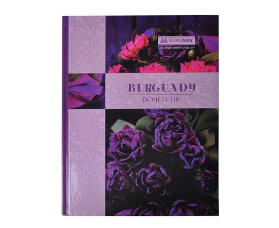 Канцелярская книга Buromax Boho Chic A4 в клетку 96 листов Фиолетовая (BM.2400-207)