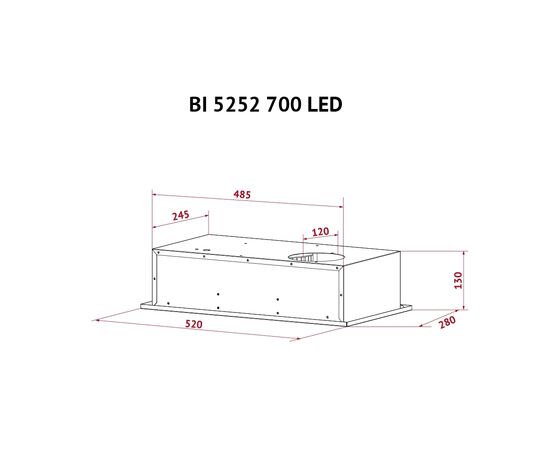 Витяжка кухонна Perfelli BI 5252 BL 700 LED, зображення 11 Витяжка кухонна Perfelli BI 5252 BL 700 LED, зображення 11