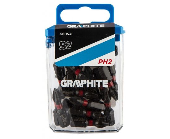 Набор бит Graphite ударных PH2 x 25 мм, 20 шт. (56H531)