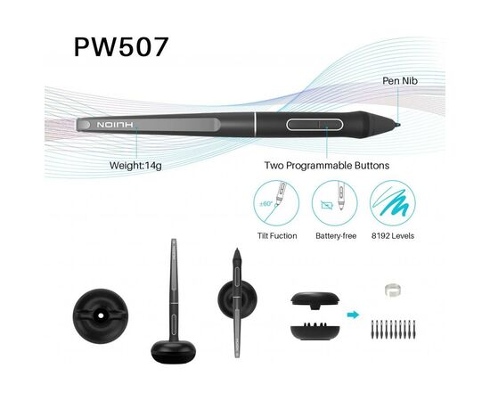 Планшет-монітор Huion Kamvas 13 (GS1331), зображення 2 Планшет-монітор Huion Kamvas 13 (GS1331), зображення 2
