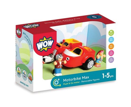 Развивающая игрушка Wow Toys Мотоцикл с коляской Макс (01022), изображение 7 Развивающая игрушка Wow Toys Мотоцикл с коляской Макс (01022), изображение 7