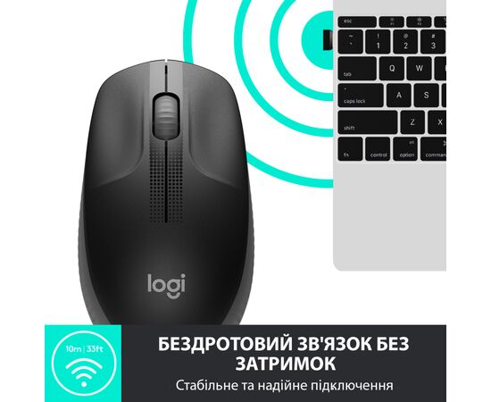 Мышка Logitech M190 Charcoal (910-005905), изображение 4 Мышка Logitech M190 Charcoal (910-005905), изображение 4