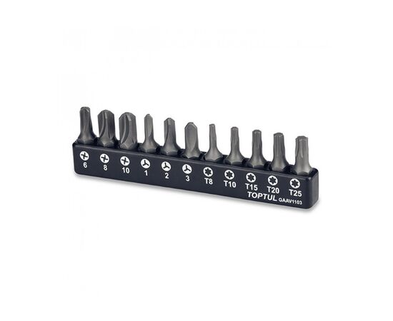Набір біт Toptul для шуруповерта 1/4" 11од. (GAAV1103)
