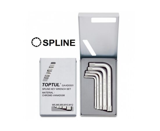 Набор инструментов Toptul ключей SPLINE Г-образных М5-М12 (GAAD0501)