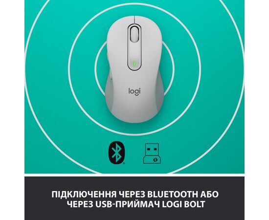 Мышка Logitech Signature M650 L Wireless Off-White (910-006238), изображение 5 Мышка Logitech Signature M650 L Wireless Off-White (910-006238), изображение 5