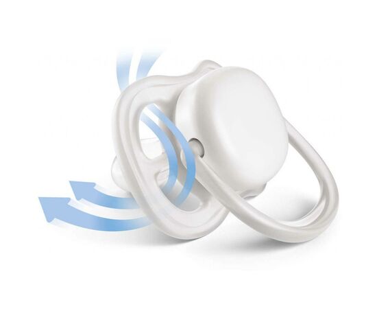 Пустышка Philips AVENT Ultra Air с декором 6-18 мес, 2 шт для девочек (SCF343/22), изображение 4 Пустышка Philips AVENT Ultra Air с декором 6-18 мес, 2 шт для девочек (SCF343/22), изображение 4
