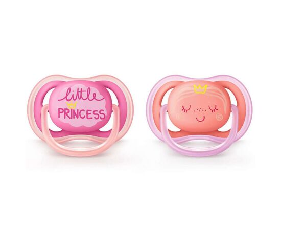 Пустышка Philips AVENT Ultra Air с декором 6-18 мес, 2 шт для девочек (SCF343/22)