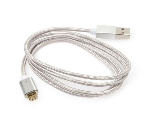 Дата кабель USB 2.0 AM to Micro 5P 1.0m Magnetic Vinga (VCPDCMMAG1S), зображення 3