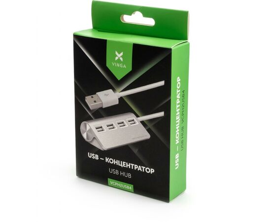 Концентратор Vinga USB 2.0 to 4*USB2.0 metal (VCPH2USB4), изображение 4 Концентратор Vinga USB 2.0 to 4*USB2.0 metal (VCPH2USB4), изображение 4