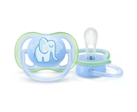 Пустышка Philips AVENT Ultra Air с декором для мальчиков 0-6 мес (SCF085/01), изображение 2 Пустышка Philips AVENT Ultra Air с декором для мальчиков 0-6 мес (SCF085/01), изображение 2