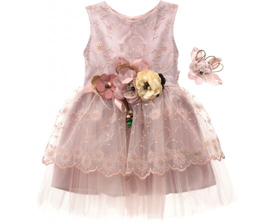 Платье Tivido праздничное с украшением (2135-92G-pink)